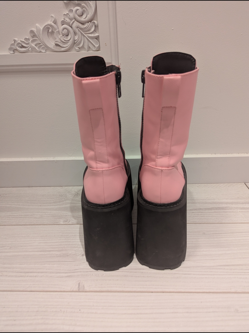 Current Mood Pink Platform Lace-Up Combat Boots - Picture 4 of 6